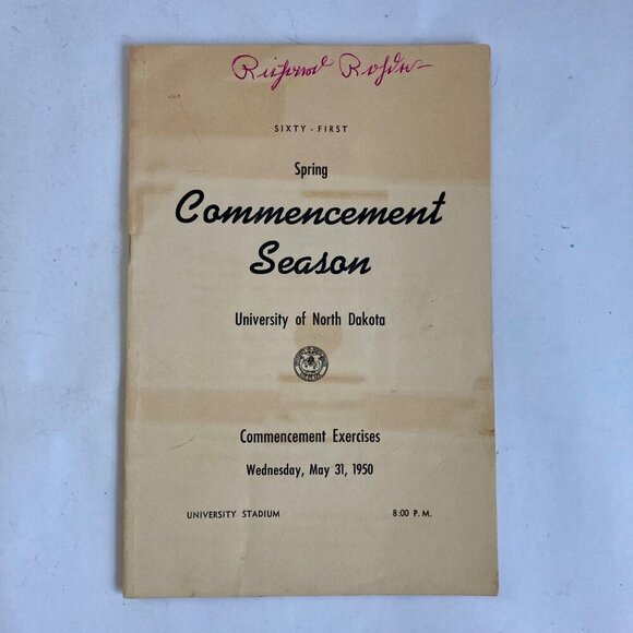 Vintage 1950 University of North Dakota Spring Commencement Program Book UND - Picture 1 of 10